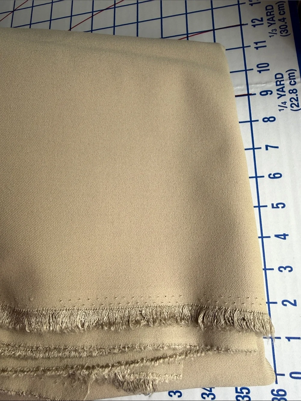 Khaki Stretch Twill Suiting Fabric 1⅓ Yards x 58” Tan Pants Skirt Jacket Apparel